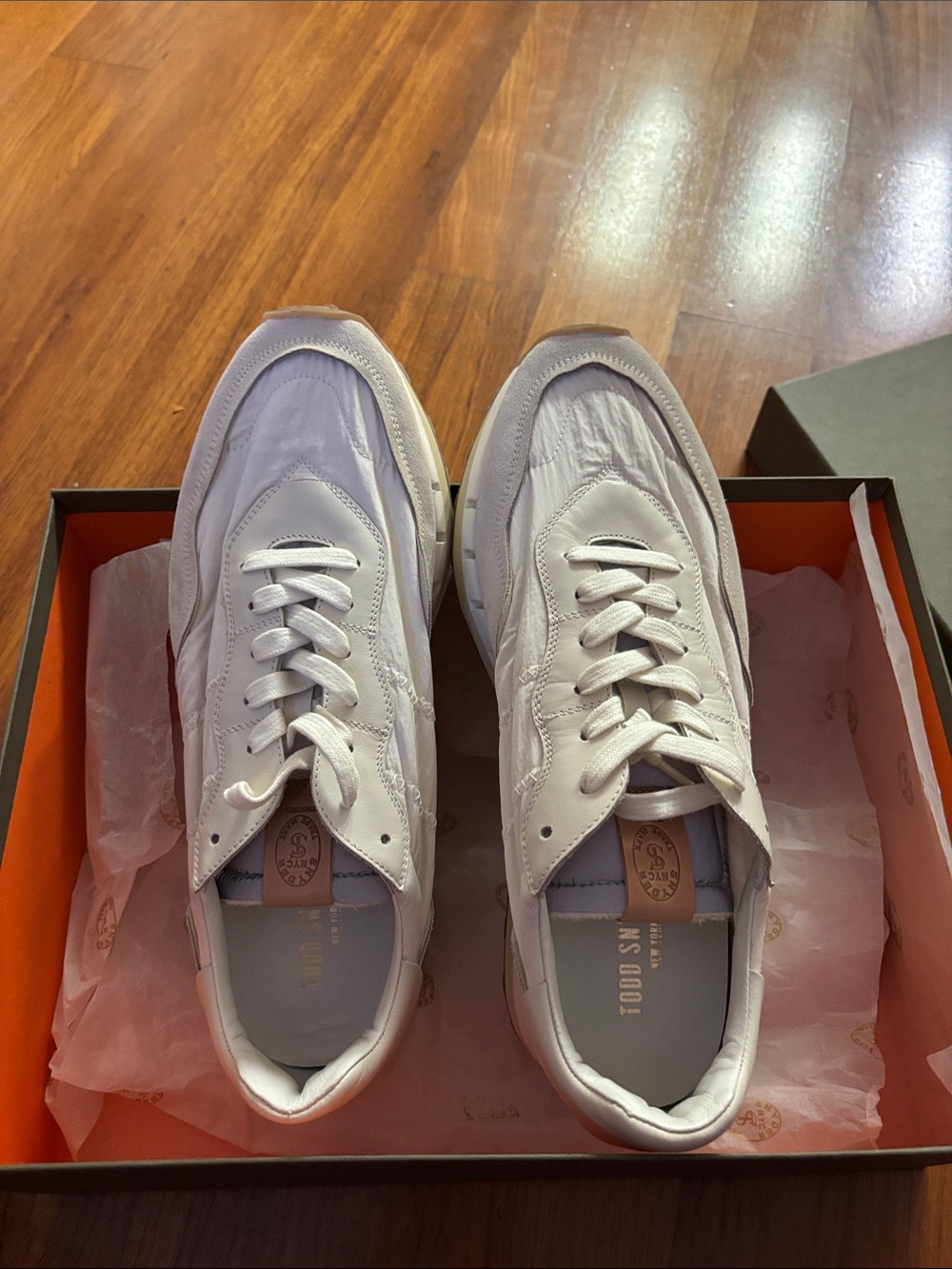 Todd Snyder White and Light beige Low-Top Sneakers